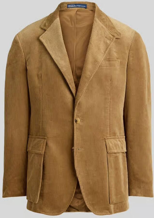 Polo Ralph Lauren Regular fit colbert van corduroy met stormsluiting