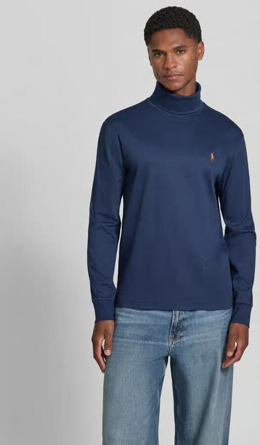 POLO Ralph Lauren coltrui met logo en borduursels spring navy heather - Foto 4
