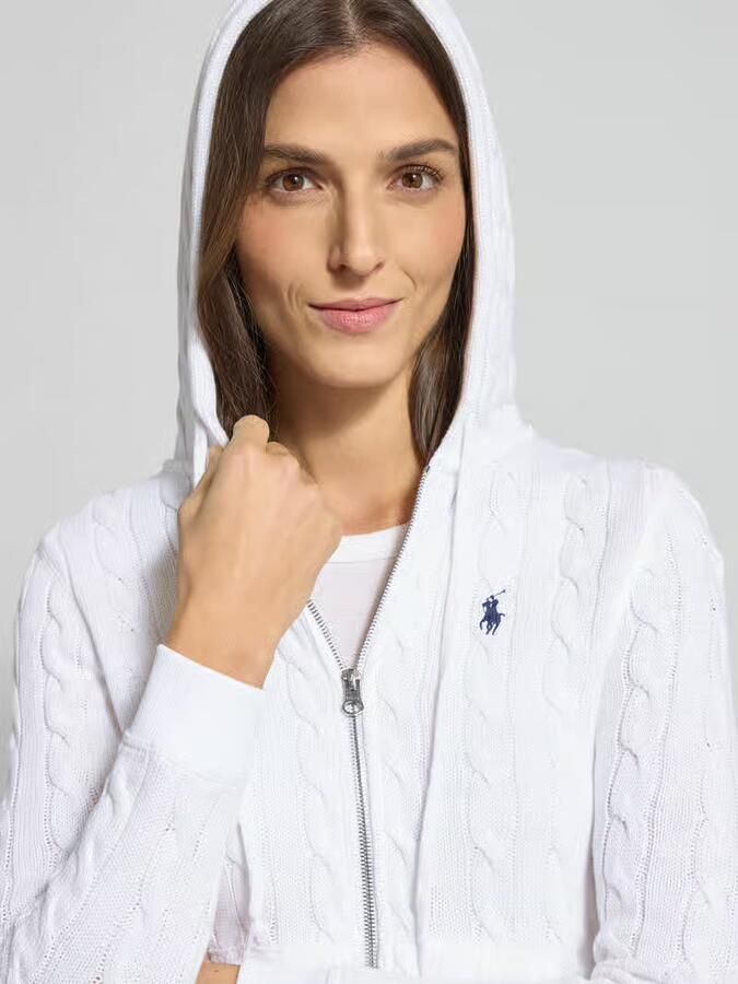 Polo Ralph Lauren Witte Cable Knit Cardigan Sweatshirt White Dames - Foto 3