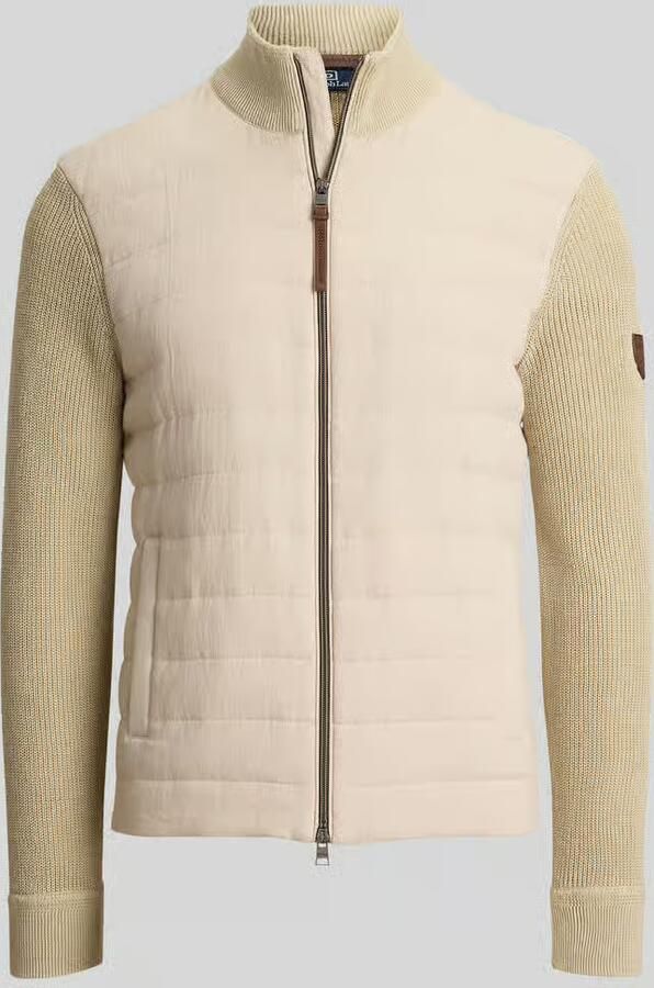 Polo Ralph Lauren regular fit gebreid jack van materiaalmix met doorgestikte inzet - Foto 2