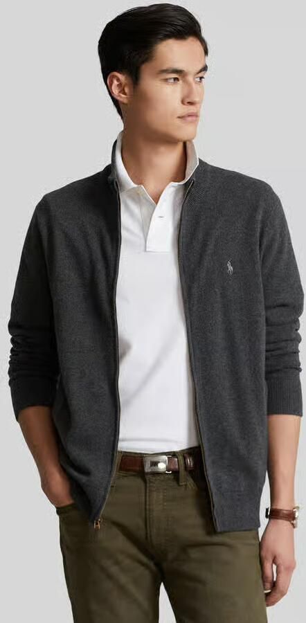 Polo Ralph Lauren Gebreid jack van lanawol met naadritssluiting - Foto 3