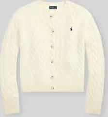 Polo Ralph Lauren Gebreid jack van een mix van linnen en kasjmier met kabelpatroon