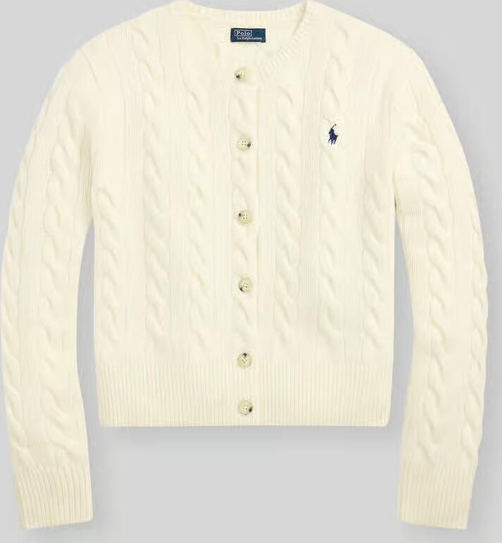 Polo Ralph Lauren Gebreid jack van een mix van linnen en kasjmier met kabelpatroon - Foto 2