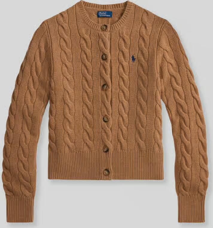 Polo Ralph Lauren Gebreid jack van een mix van linnen en kasjmier met kabelpatroon - Foto 2