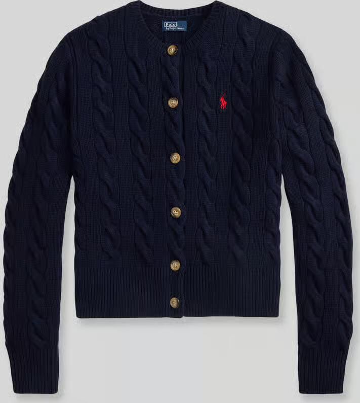 Polo Ralph Lauren Gebreid jack van een mix van linnen en kasjmier met kabelpatroon - Foto 5