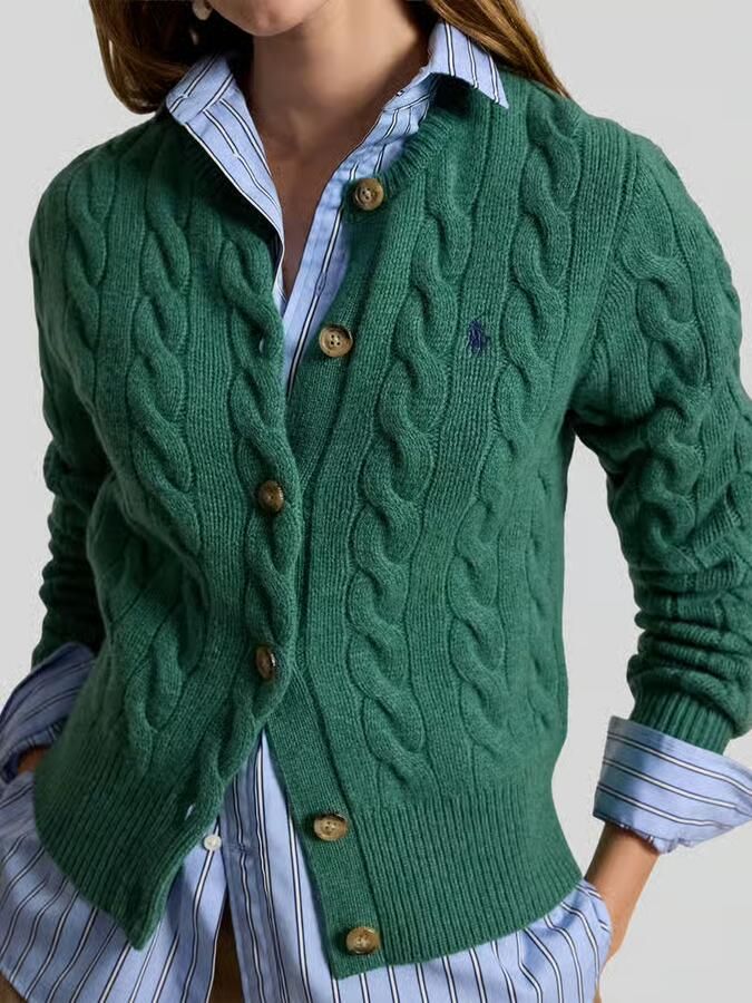 Polo Ralph Lauren Regular fit gebreid jack van wol met kasjmier-aandeel