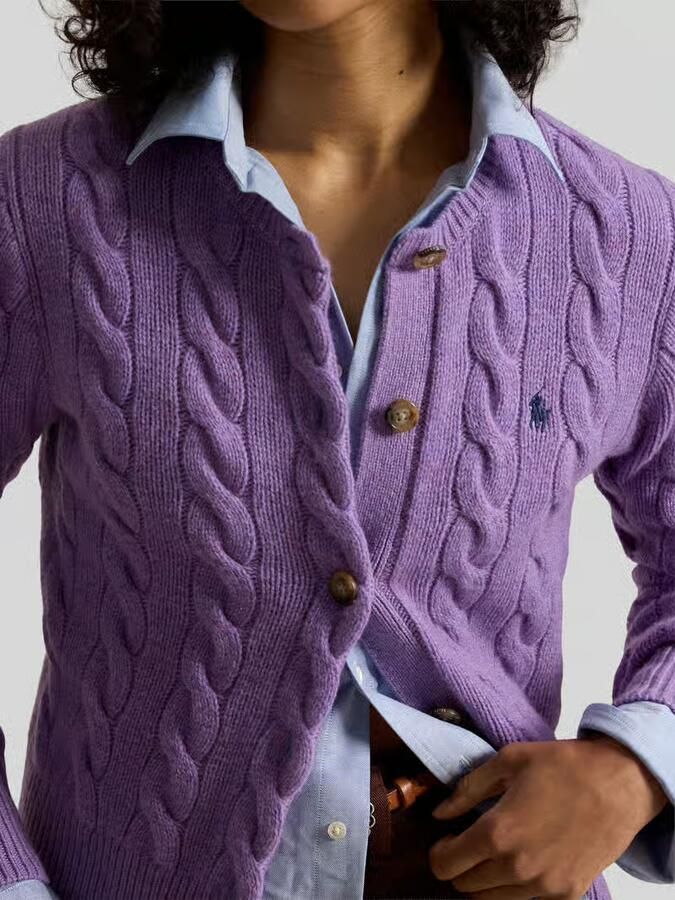 Polo Ralph Lauren Regular fit gebreid jack van wol met kasjmier-aandeel