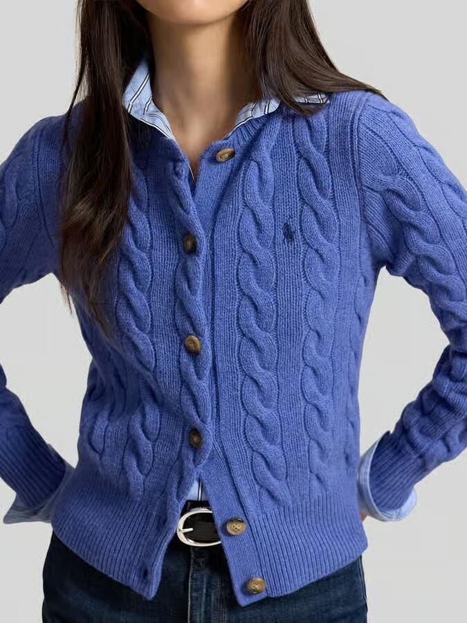 Polo Ralph Lauren Regular fit gebreid jack van wol met kasjmier-aandeel