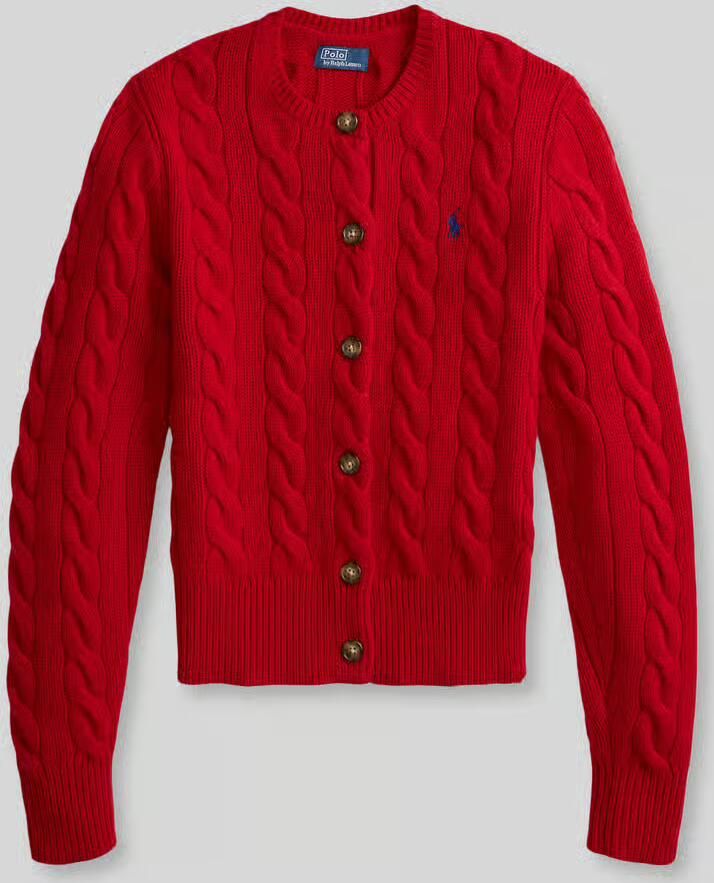 Polo Ralph Lauren Regular fit gebreid jack van wol met kasjmier-aandeel