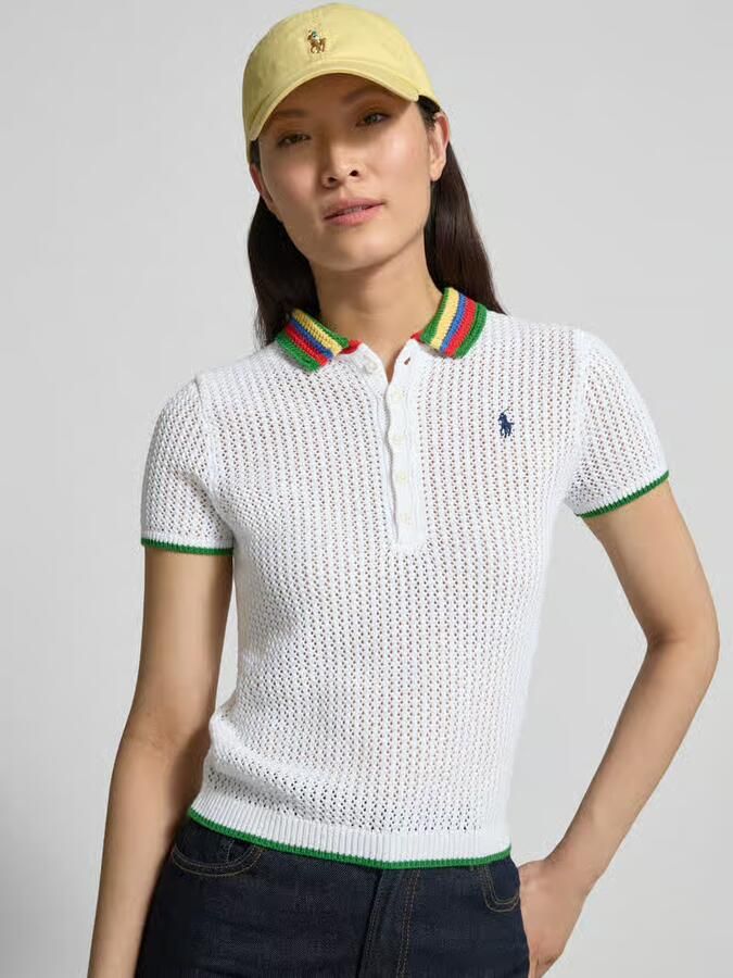 Polo Ralph Lauren regular fit gebreid poloshirt van katoenmix