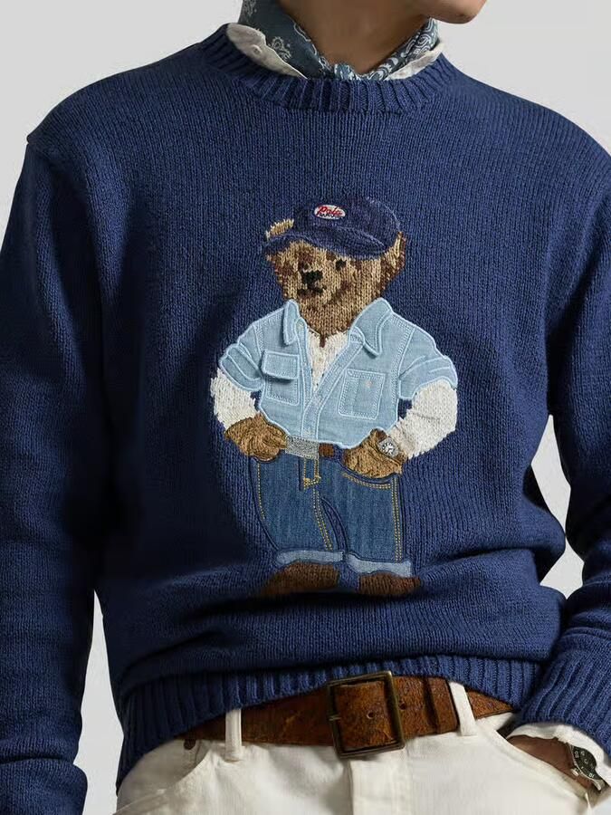 Polo Ralph Lauren regular fit gebreide pullover met polo bear-stitching