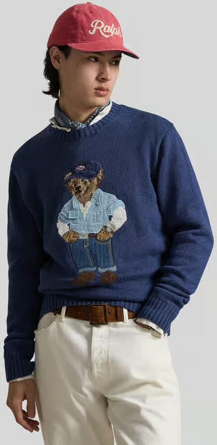 Polo Ralph Lauren regular fit gebreide pullover met polo bear-stitching - Foto 4