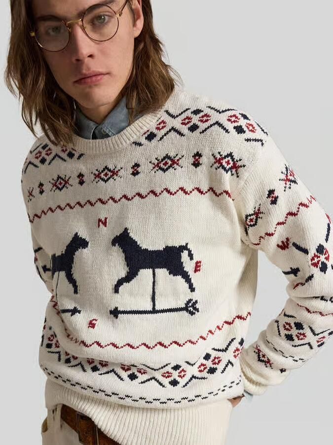 Polo Ralph Lauren regular fit gebreide pullover van mix van katoen en linnen en kasjmier