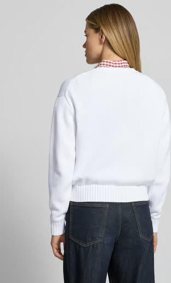 Polo Ralph Lauren regular fit gebreide pullover van mix van katoen en linnen met beer-intarsiën - Foto 4