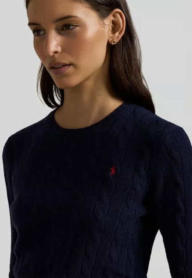 Polo Ralph Lauren Gebreide pullover van een mix van katoen en kasjmier met kabelpatroon - Foto 2