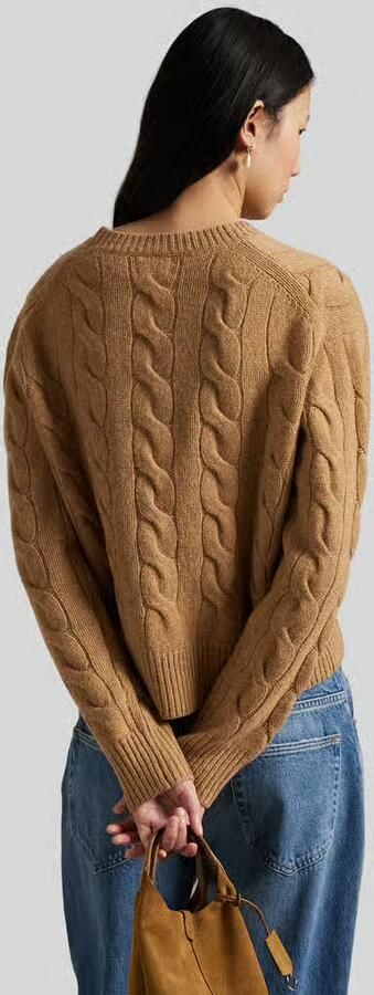 Polo Ralph Lauren Gebreide pullover van een mix van katoen en kasjmier met kabelpatroon - Foto 3