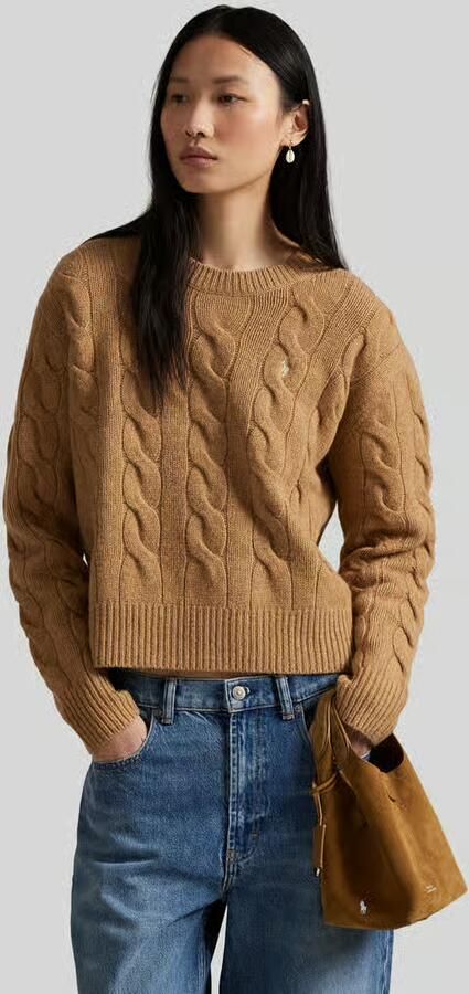 Polo Ralph Lauren Gebreide pullover van een mix van katoen en kasjmier met kabelpatroon - Foto 2