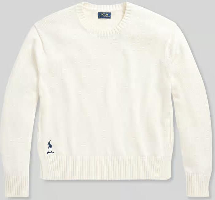 Polo Ralph Lauren Katoenen Crew-Neck Sweater met Zijsplitten White Dames - Foto 5