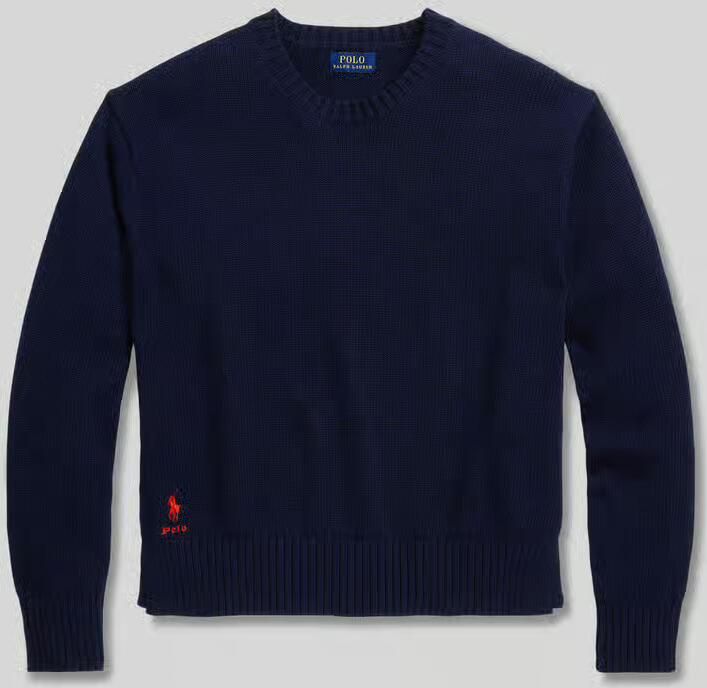 Polo Ralph Lauren Geribbelde Katoenen Crew-Neck Sweater Blue Dames - Foto 2