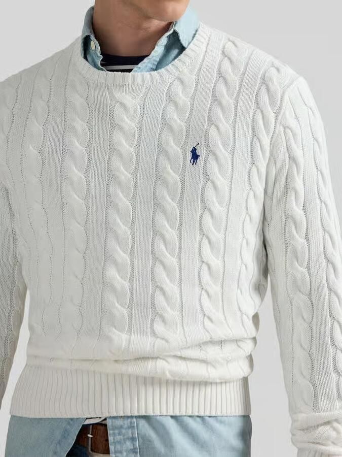 Polo Ralph Lauren Gebreide pullover met kabelpatroon model 'DRIVER' - Foto 3