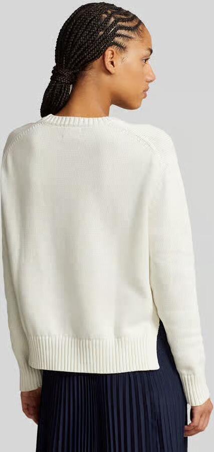 Polo Ralph Lauren Katoenen Crew-Neck Sweater met Zijsplitten White Dames - Foto 7
