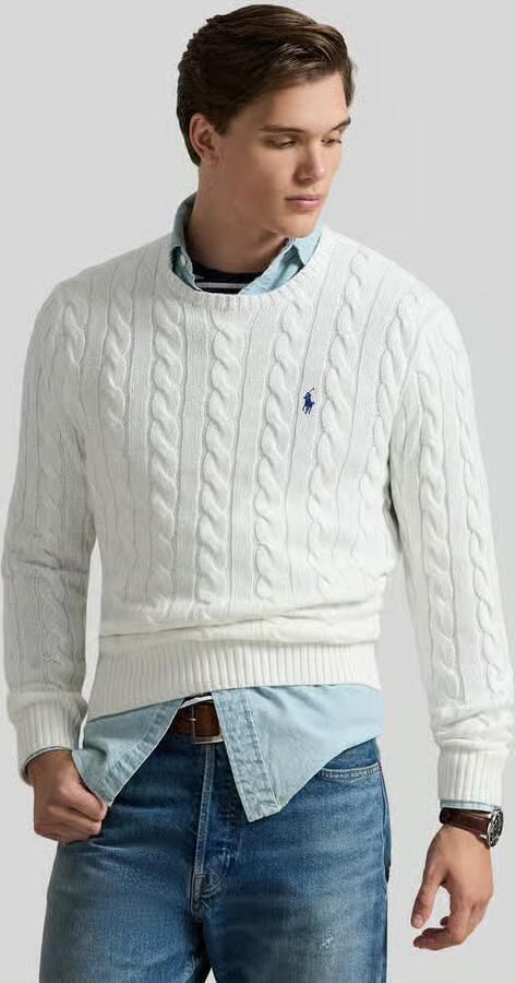 Polo Ralph Lauren Gebreide pullover met kabelpatroon model 'DRIVER' - Foto 7