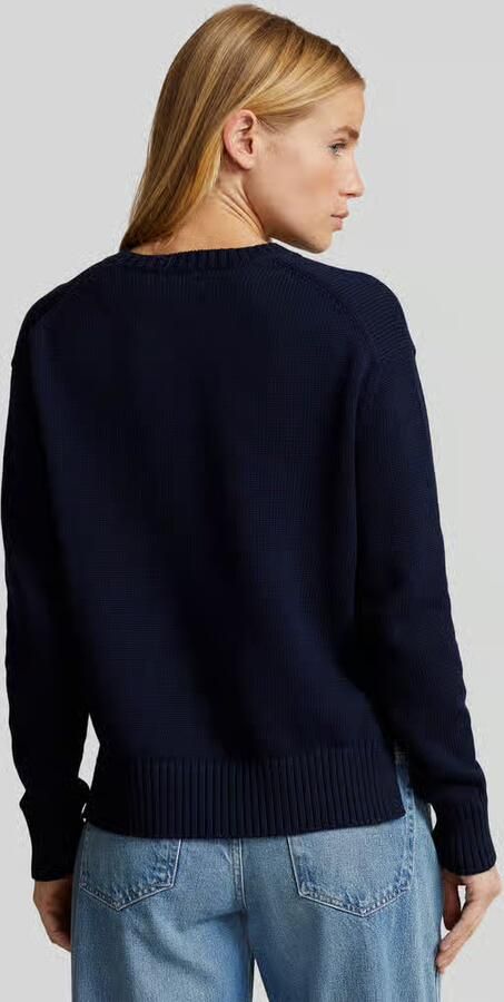 Polo Ralph Lauren Geribbelde Katoenen Crew-Neck Sweater Blue Dames