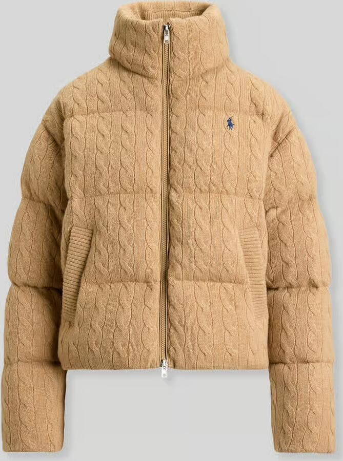 Polo Ralph Lauren Regular fit gewatteerd jack van mix van wol en kasjmier