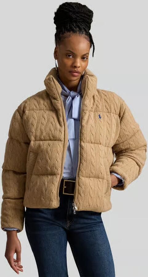 Polo Ralph Lauren Regular fit gewatteerd jack van mix van wol en kasjmier - Foto 2