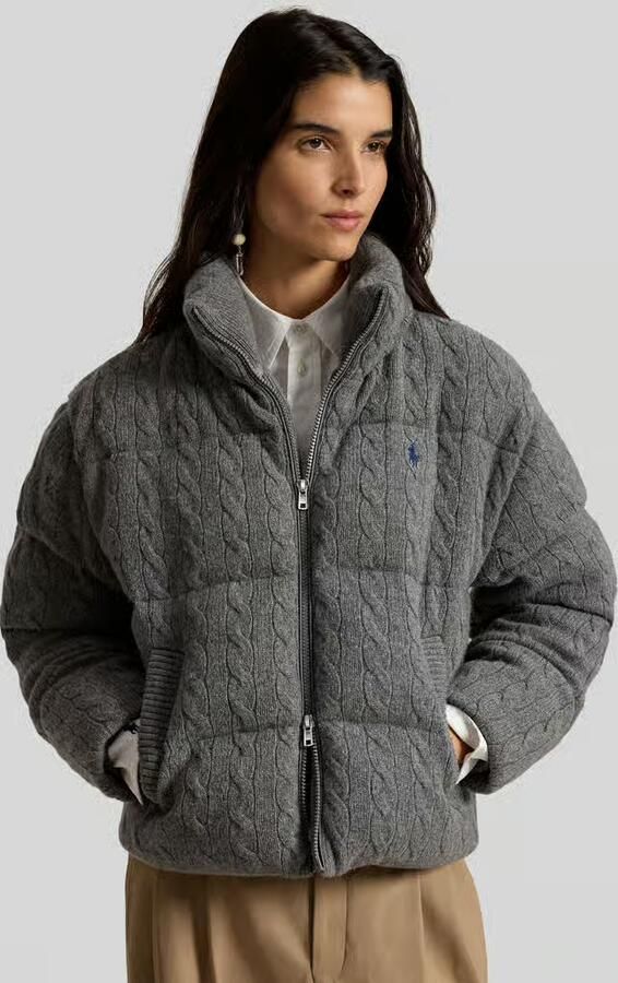 Polo Ralph Lauren Regular fit gewatteerd jack van mix van wol en kasjmier - Foto 2