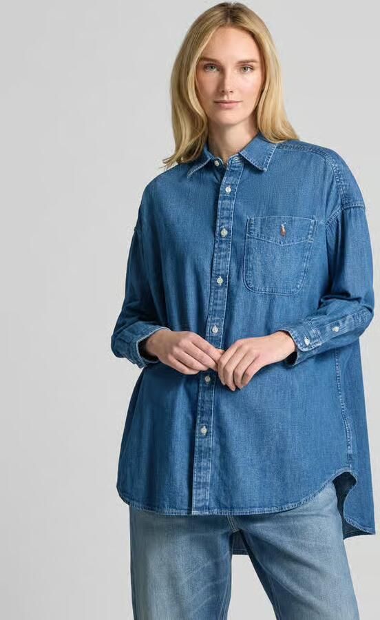 Polo Ralph Lauren Blauwe Oversize Denim Shirt Jas Blue Dames - Foto 5