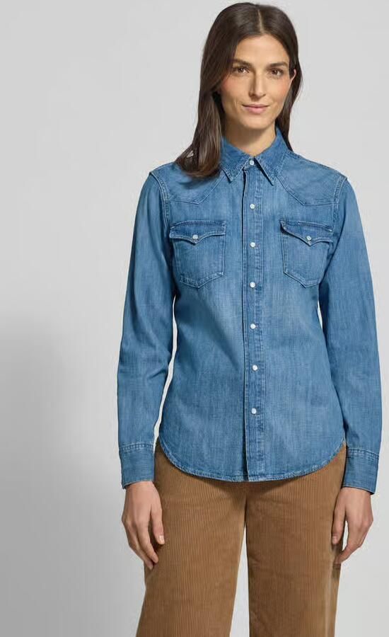 Polo Ralph Lauren Regular fit jeansoverhemd met klepzakken - Foto 4