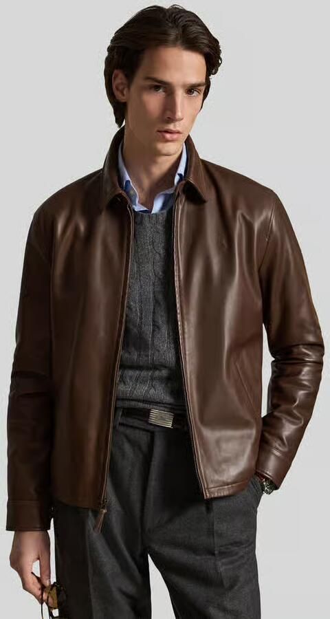 Polo Ralph Lauren Leren jack met platte kraag model 'MAXWELL' - Foto 3