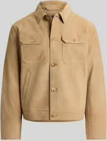 Polo Ralph Lauren regular fit leren jack van echt lamssuède