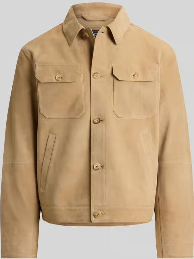 Polo Ralph Lauren regular fit leren jack van echt lamssuède - Foto 2