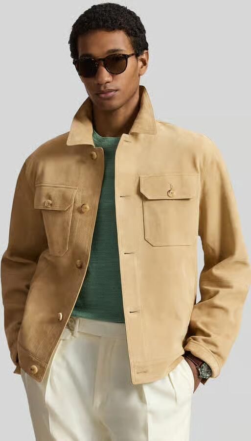 Polo Ralph Lauren regular fit leren jack van echt lamssuède - Foto 2