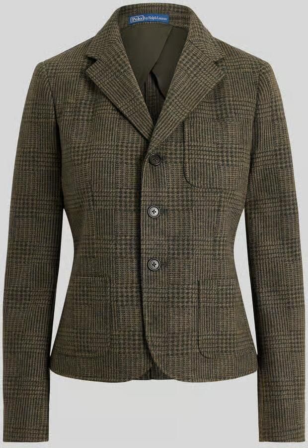 Polo Ralph Lauren Regular fit longblazer van mix van katoen en wol