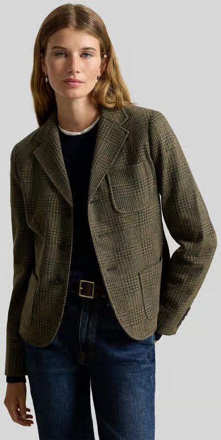 Polo Ralph Lauren Regular fit longblazer van mix van katoen en wol - Foto 3