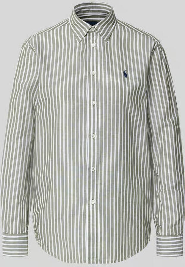 Polo Ralph Lauren Regular fit overhemdblouse van mix van katoen en linnen