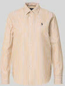 Polo Ralph Lauren Regular fit overhemdblouse van mix van katoen en linnen