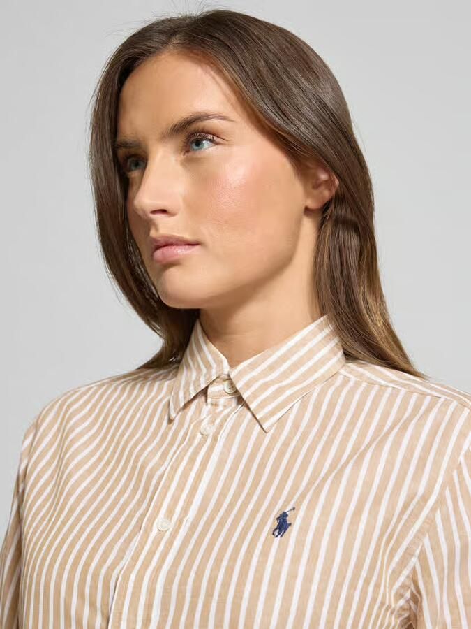 Polo Ralph Lauren Regular fit overhemdblouse van mix van katoen en linnen - Foto 2
