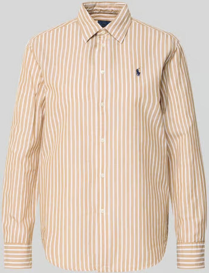 Polo Ralph Lauren Regular fit overhemdblouse van mix van katoen en linnen