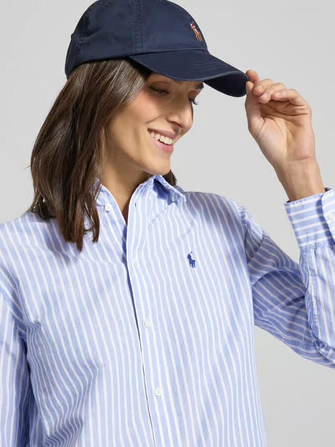 Polo Ralph Lauren Regular fit overhemdblouse van mix van katoen en linnen - Foto 2