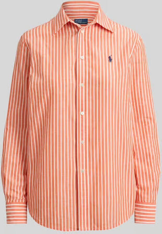 Polo Ralph Lauren Regular fit overhemdblouse van mix van katoen en linnen - Foto 2