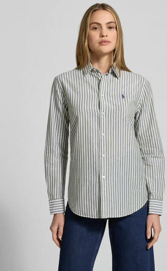 Polo Ralph Lauren Regular fit overhemdblouse van mix van katoen en linnen - Foto 3