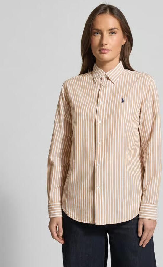 Polo Ralph Lauren Regular fit overhemdblouse van mix van katoen en linnen - Foto 2
