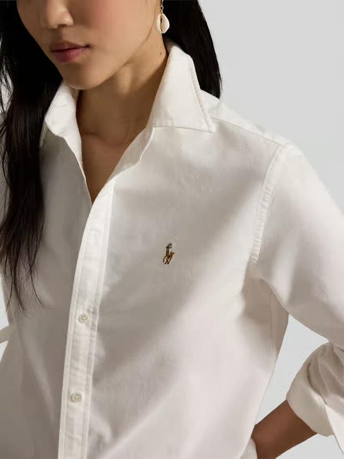 Polo Ralph Lauren Classic fit overhemdblouse met logostitching