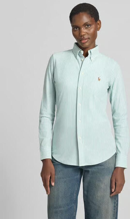 Polo Ralph Lauren Slim fit overhemdblouse met button-downkraag - Foto 3