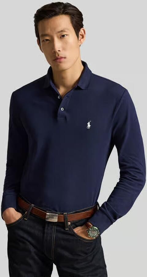 Polo Ralph Lauren Polo Shirt Lange Mouw POLO COUPE AJUSTEE SLIM FIT EN COTON STRECH MESH - Foto 2