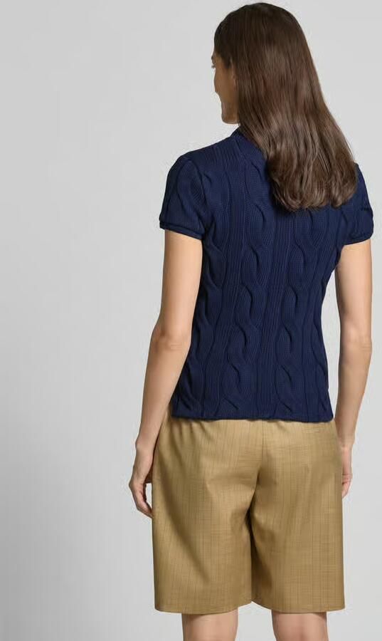 Polo Ralph Lauren Regular fit poloshirt met kabelpatroon en logostitching